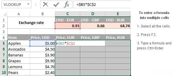 Excel 如何复制公式,向下复制一列而不改变引用