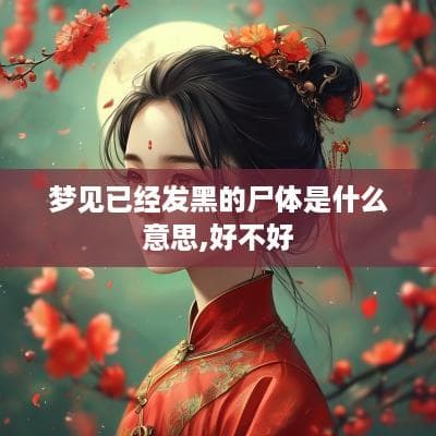 梦见已经发黑的尸体是什么意思,好不好