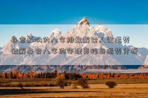 身宫影响的八字排盘解读人生运势 破解身宫八字的命理奥秘与运势分析