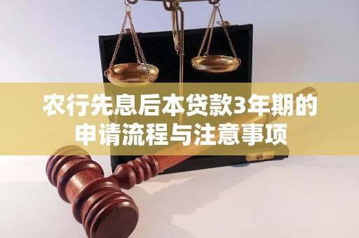 农行先息后本贷款3年期的申请流程与注意事项