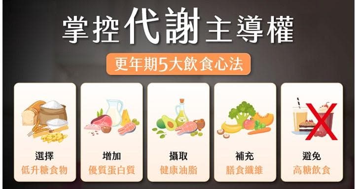 更年期不只易肥胖，小心5大代谢警讯！医师教5大饮食方法，找回代谢主導權