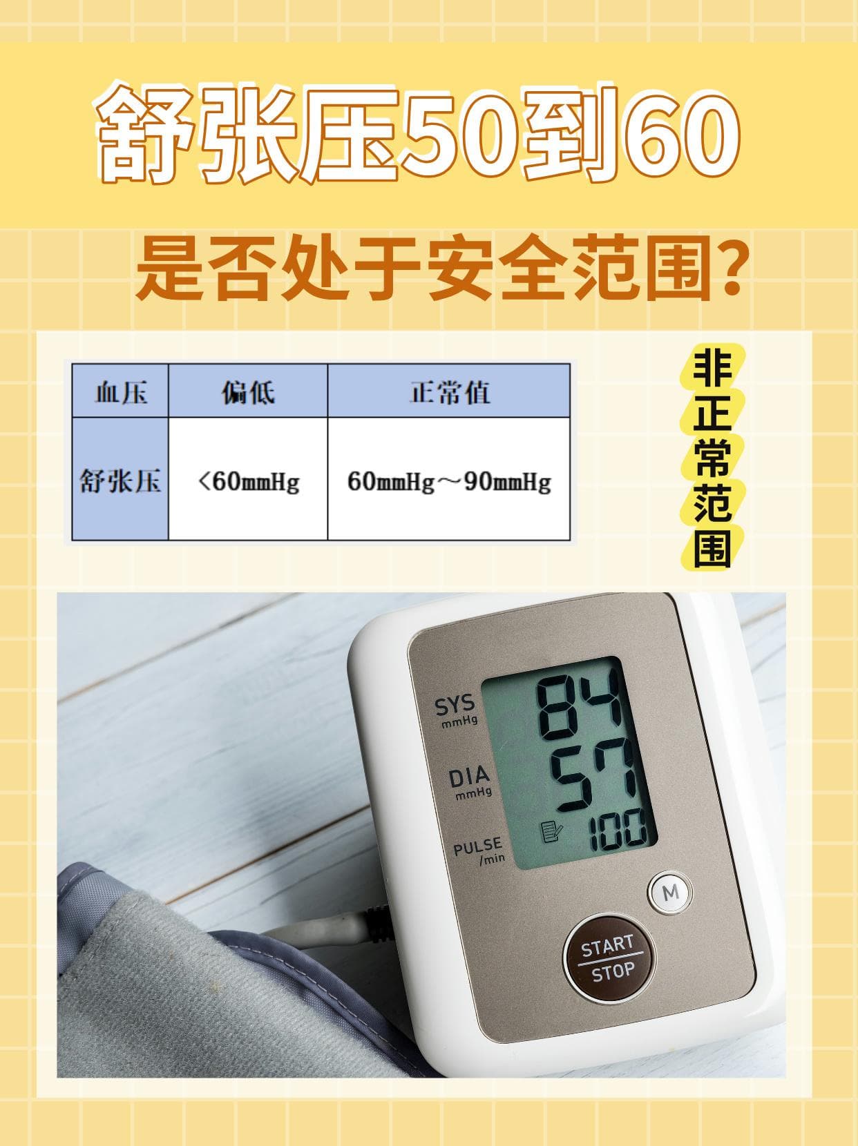 舒张压50到60：是否处于安全范围？