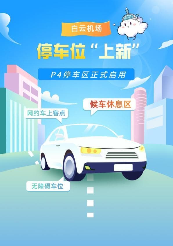 缓解停车难！白云机场P4停车区启用，新增830个车位