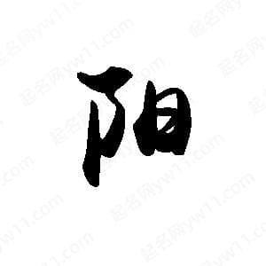 “阳”字的笔画数与书法示例