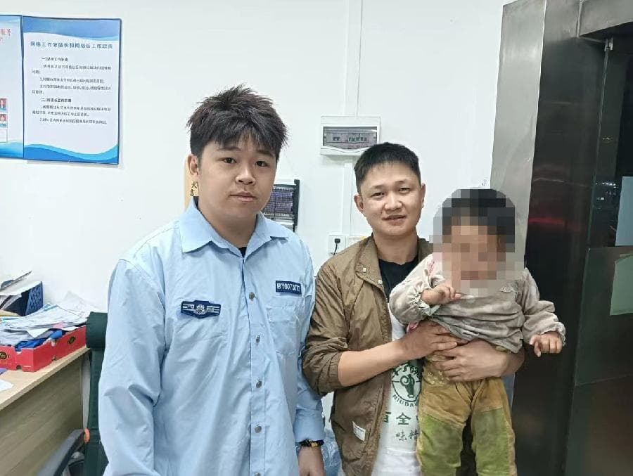 点赞！白云棠景网格员帮助找回两名走失儿童