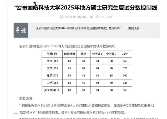 首所985高校公布2025考研复试线及复试方案！