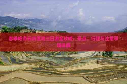 春季畅游云南洱海三日游全攻略：景点、行程与注意事项详解