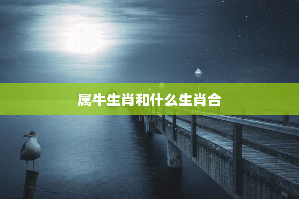属牛生肖和什么生肖合