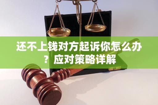 还不上钱对方起诉你怎么办？应对策略详解