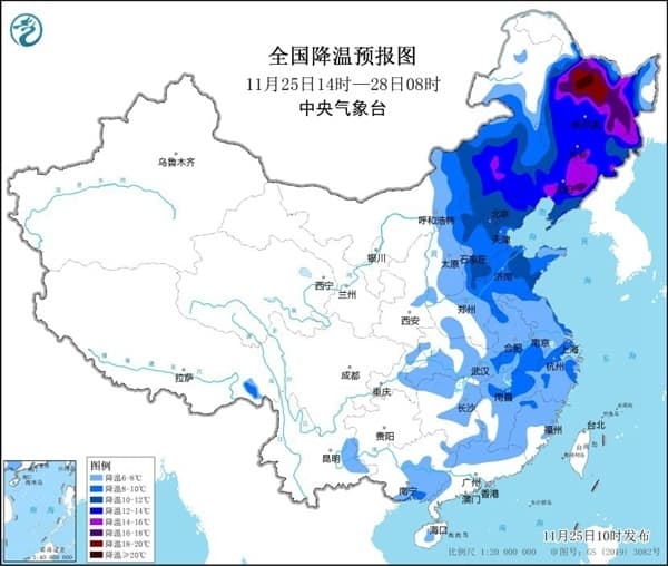 防滑防寒！明天东北降雪进入最强时段 黑龙江中北部将成暴雪中心