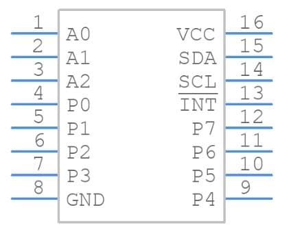 PCF8574 I2C扩展器: 引脚电路图、中文资料及使用方法详解