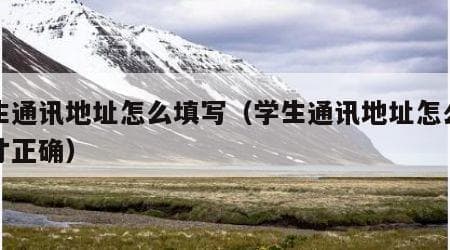 学生通讯地址怎么填写？一文详解填写规范与注意事项