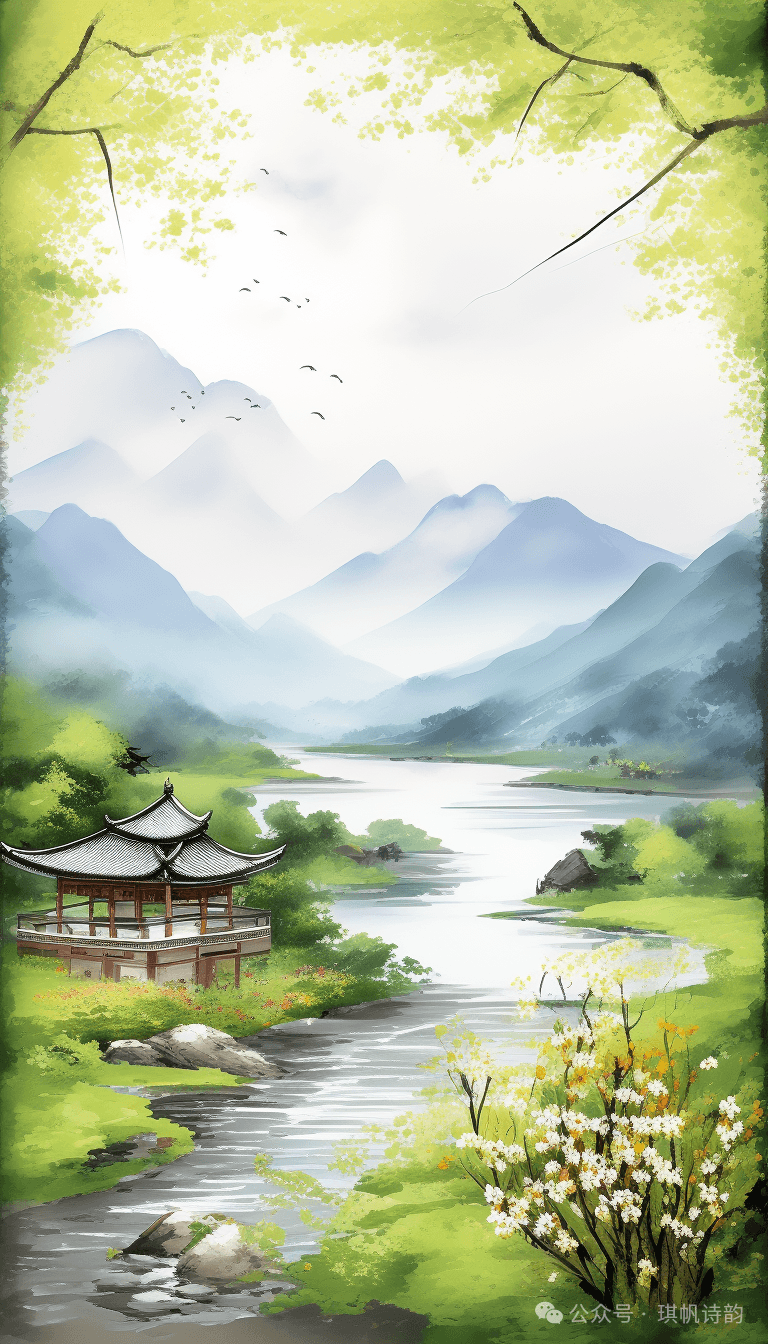 唐·李白《独坐敬亭山》：众鸟高飞尽，孤云独去闲。相看两不厌，只有敬亭山。