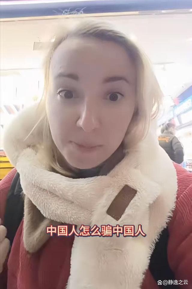 俄罗斯女子逛上海俄罗斯商品馆，因揭露商品是假的，被阿姨赶出去
