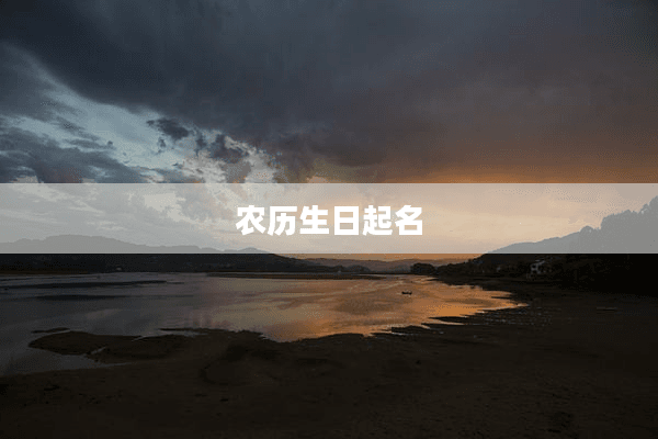 农历生日起名