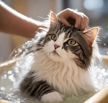 在家给猫咪洗澡的终极指南：一步一步教你轻松帮猫咪洗香香