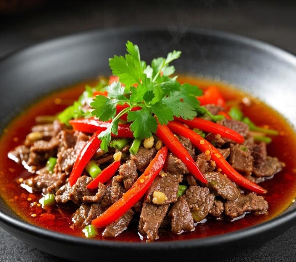 经典名肴——香菜牛肉丝