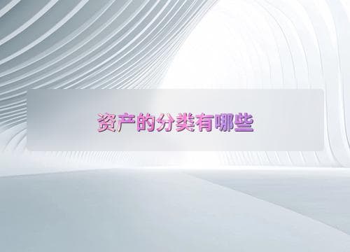 资产的分类有哪些