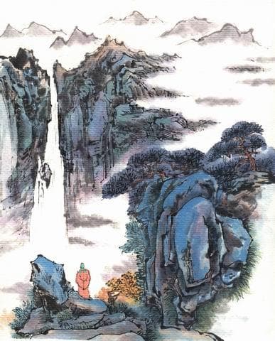 “日照香炉生紫烟，遥看瀑布挂前川”的意思及诗意配图赏析