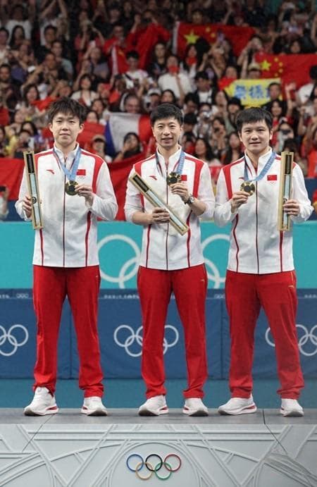 巴黎奥运会高清图集｜国乒男团5连冠！马龙成就奥运6金王！