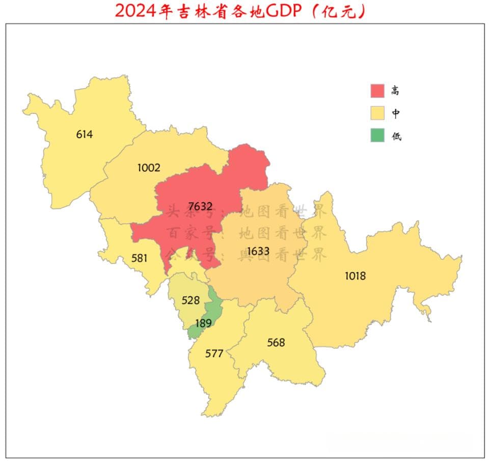 2024年吉林省各市州GDP排名：长春一城独大，省会首位度全国第二
