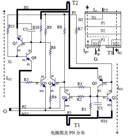 双向晶闸管工作原理及三个电极的作用详解