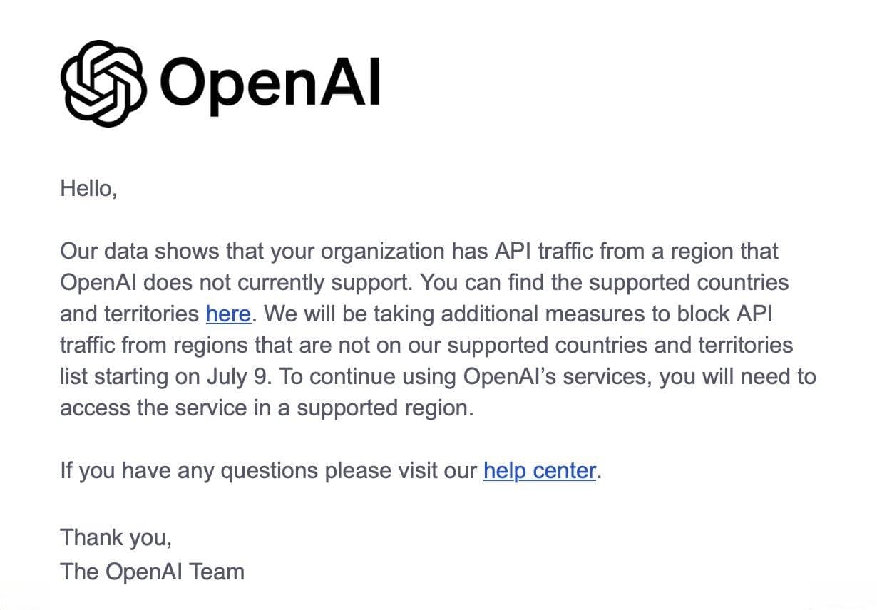OpenAI对中国地区停止服务，国产大模型“抢客”