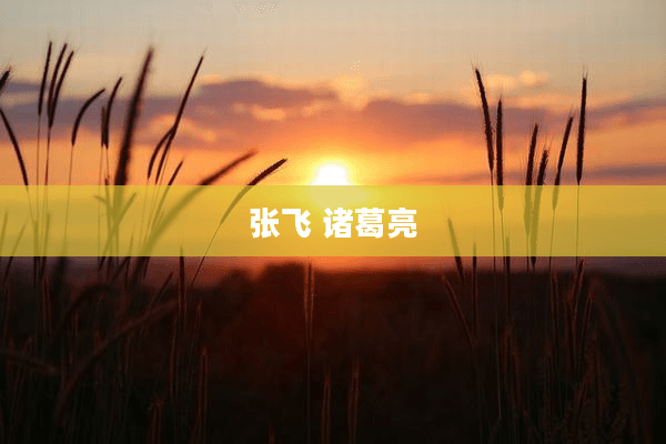 张飞与诸葛亮：蜀汉双璧的传奇人生