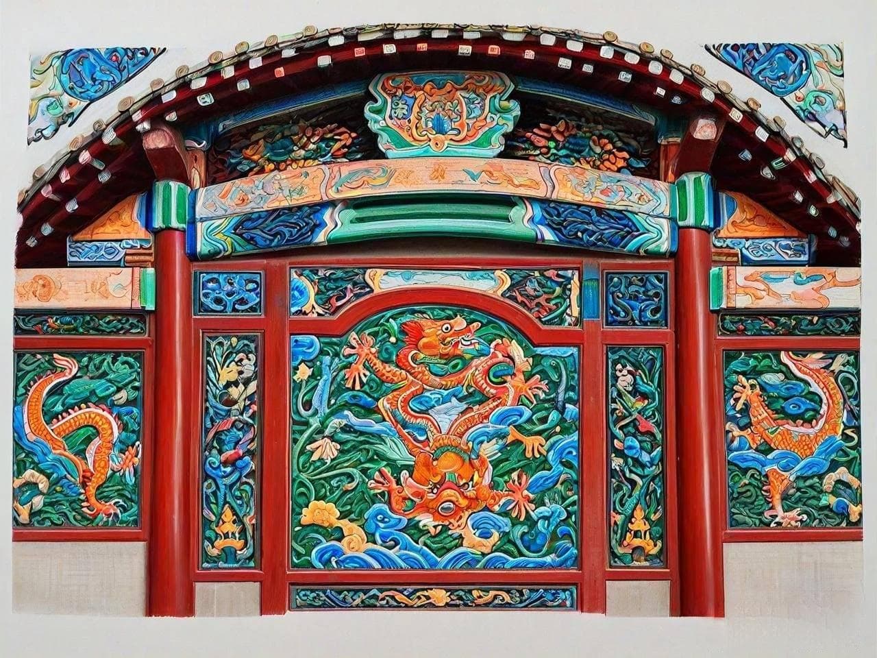 中国古建筑上的绚丽彩画：艺术与历史的融合