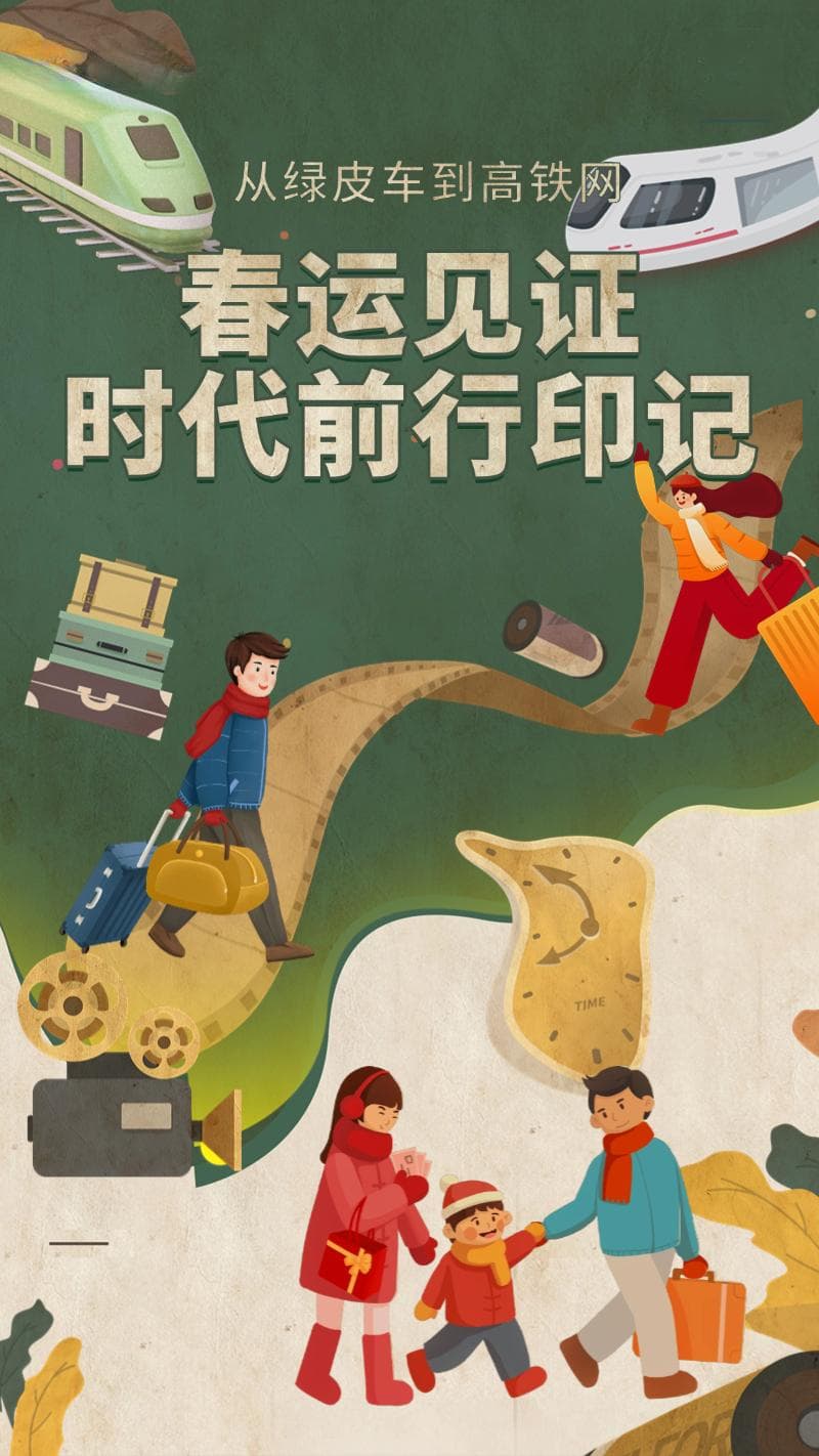 AI时光机｜从绿皮车到高铁网，春运见证时代前行印记