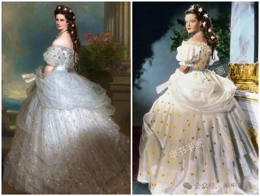 茜茜公主的永恒倩影：油画与影视造型对比