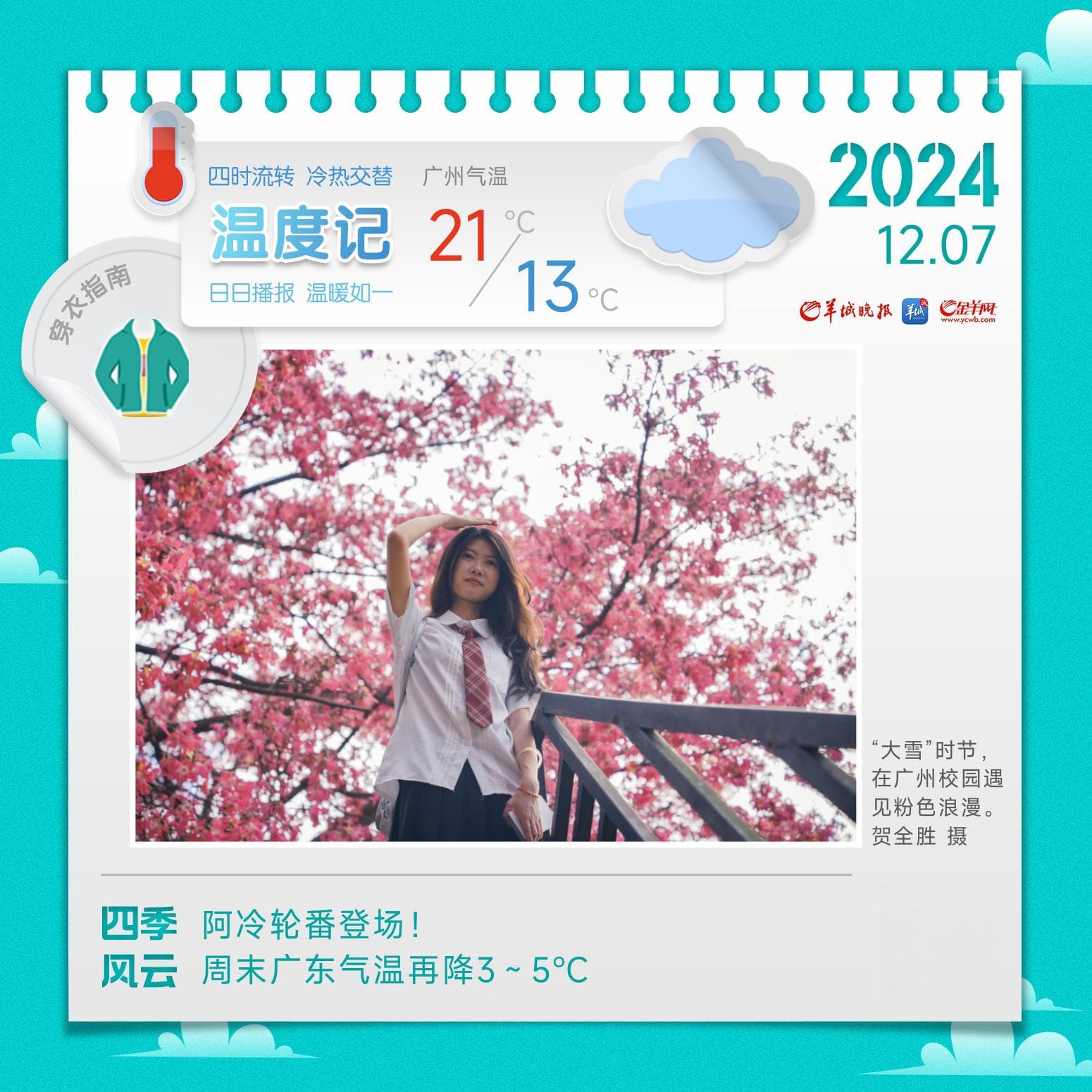 冷空气将轮番登场！周末广东气温再降3～5℃ | 温度记