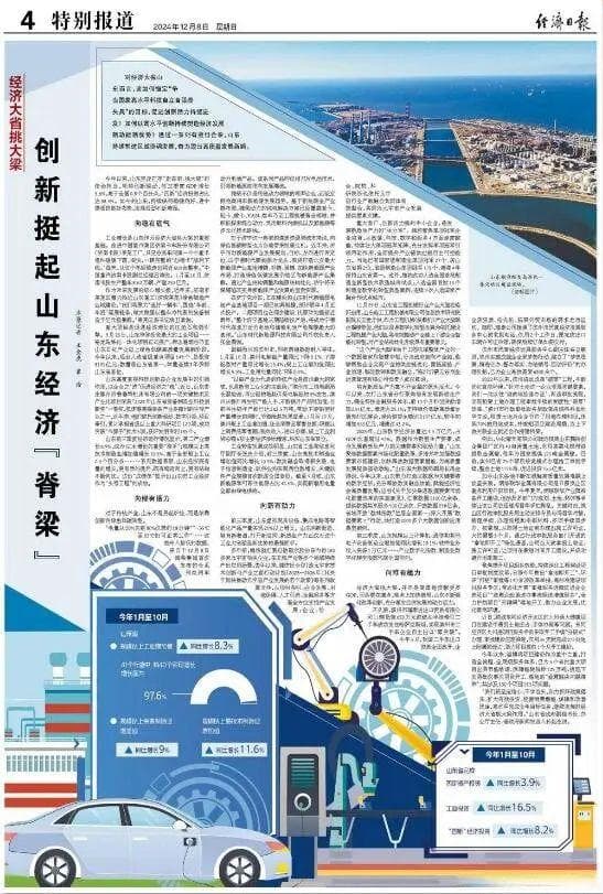 《经济日报》整版报道：创新挺起山东经济“脊梁”