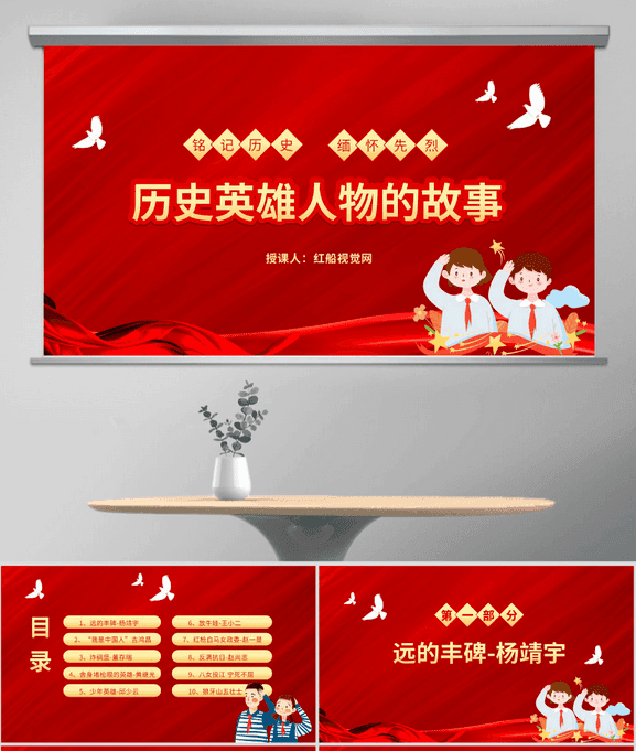 主题班会PPT：中小学历史英雄人物事迹学习