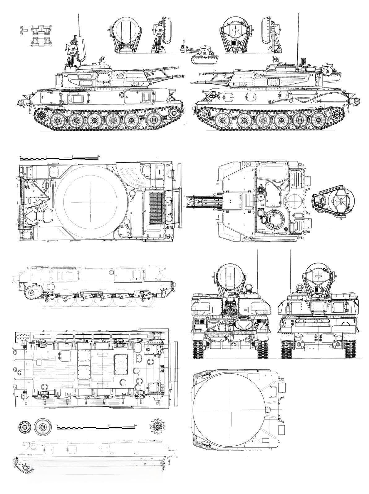 钢铁洪流的防空保护伞：ZSU-23-4石勒喀河自行高射炮的结构图