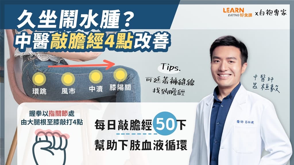 敲打这4个胆经穴位，有效缓解水肿，还能瘦大腿