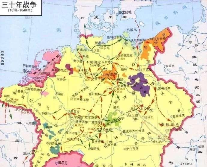 三十年战争以德意志为主要战场，此战在军事学术上也有很大发展