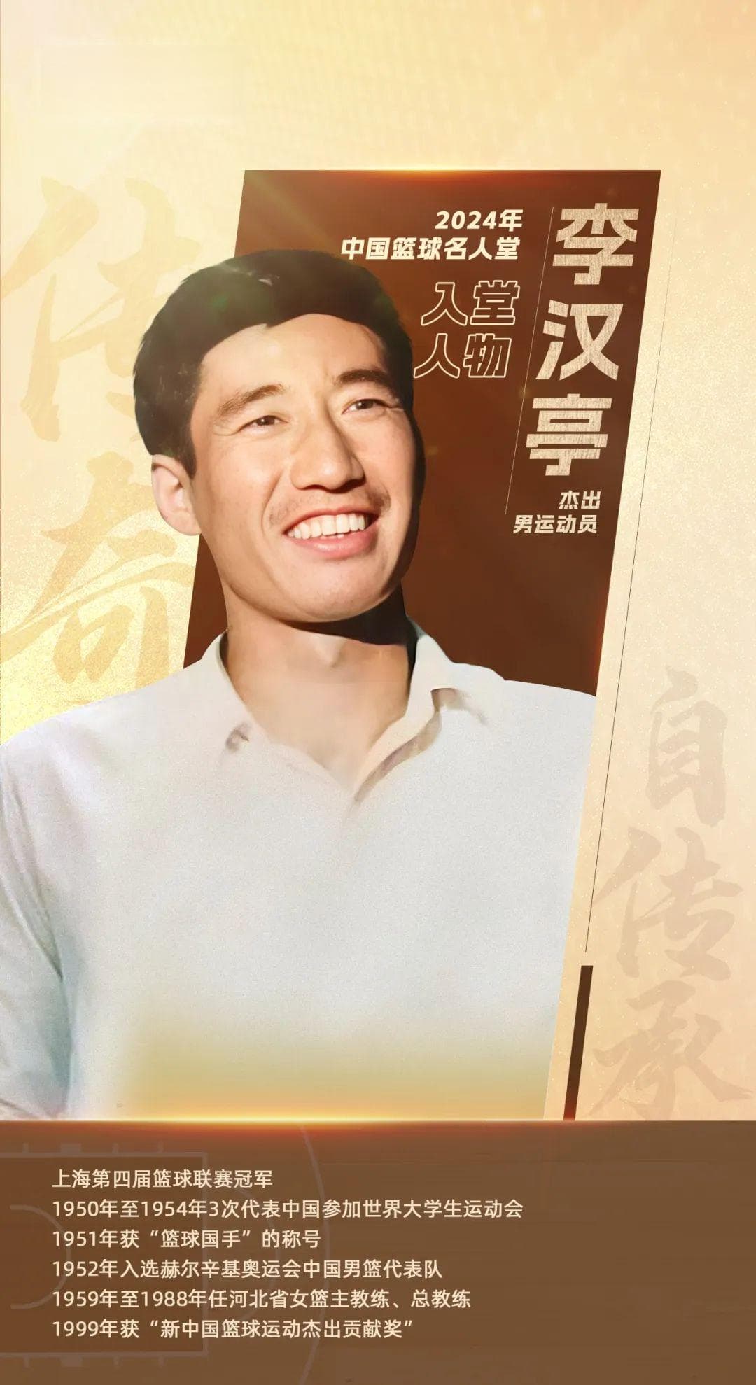 2024年中国篮球名人堂入堂人物揭晓