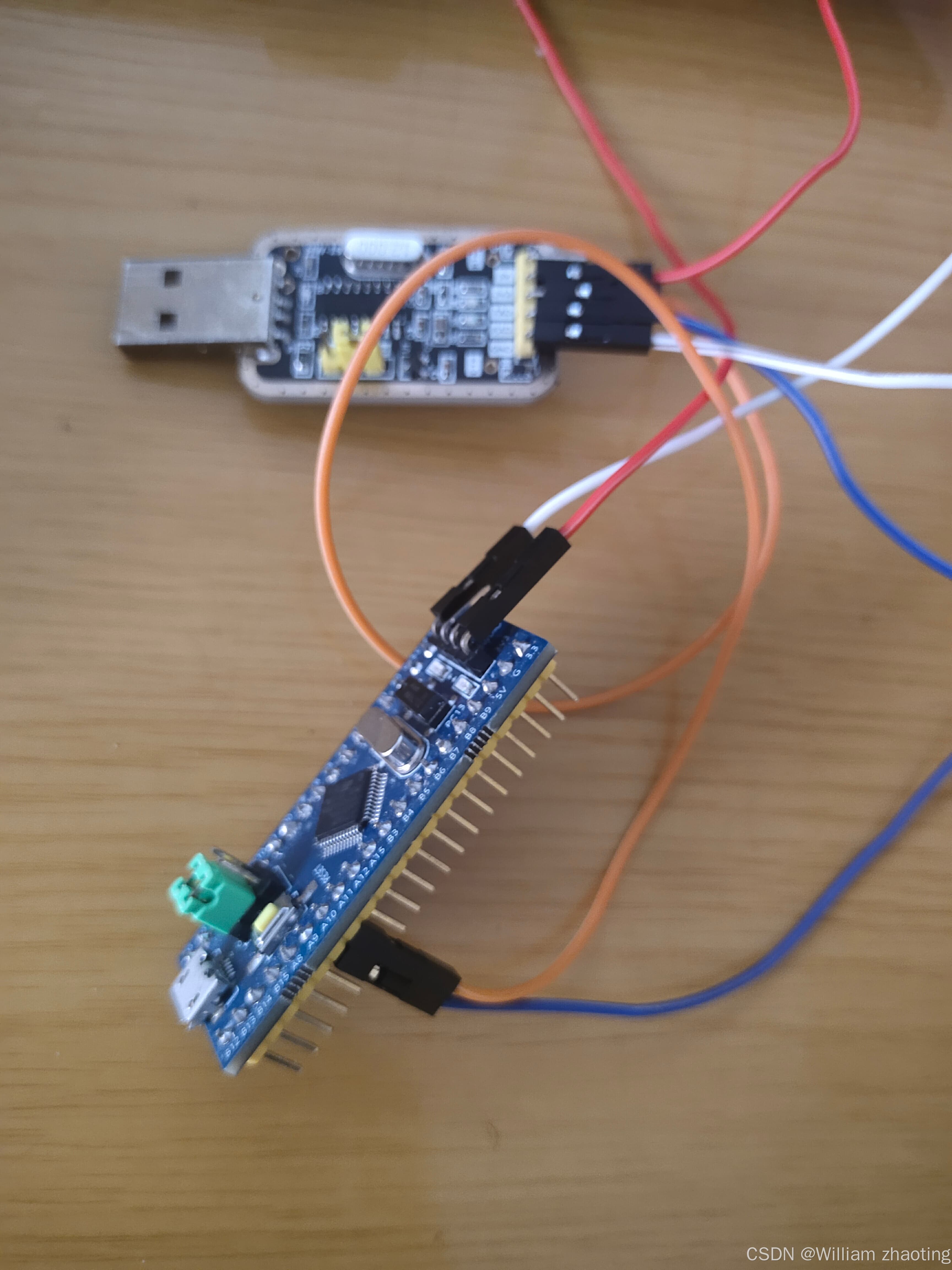 使用CH340给STM32F103C8T6最小系统板烧录程序