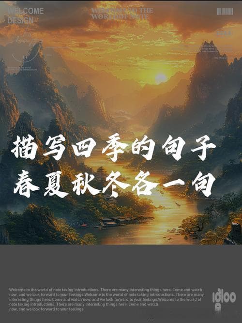 四季的描写的诗句有哪些？四季诗意盎然：精选描写四季的绝美诗句!