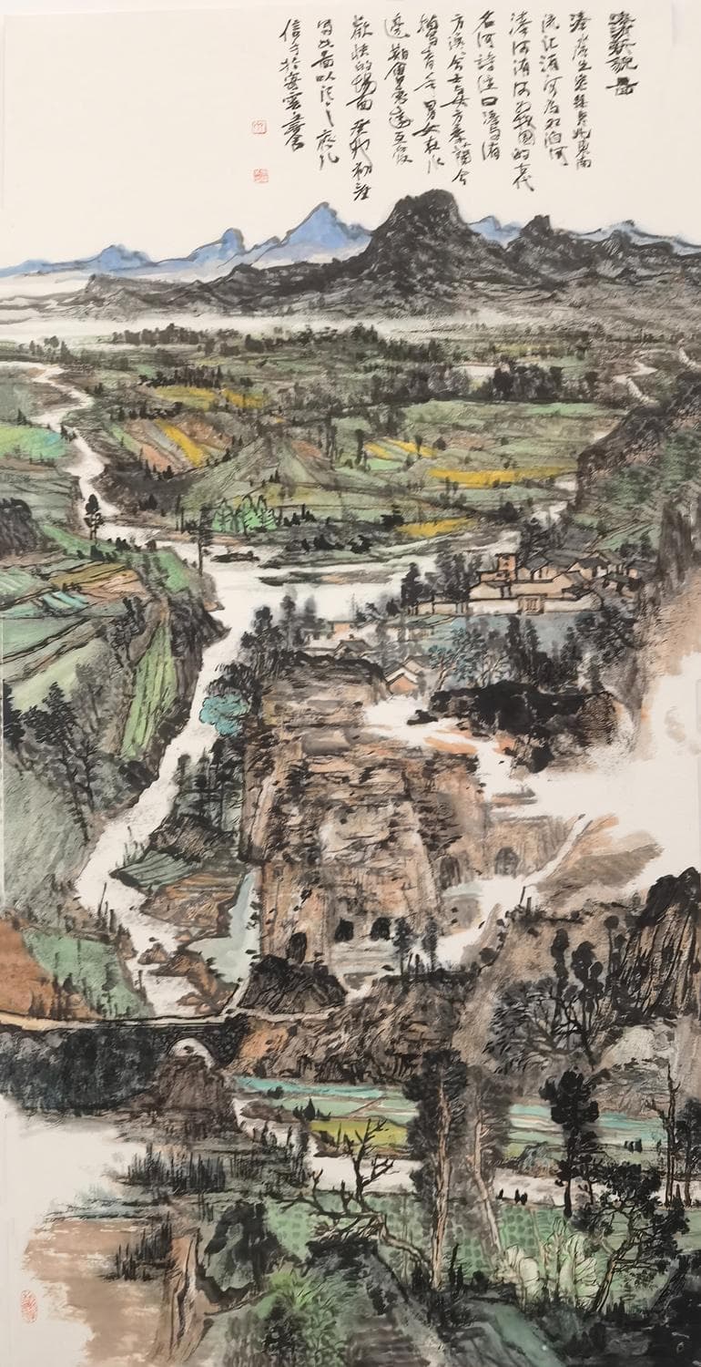 画家齐宏伟先生古密八景，山水诗画，旷野情深