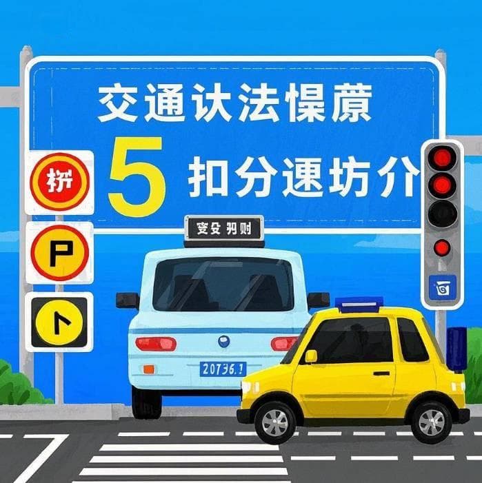 交警提醒：交通违法扣分新规来了！车主们当心！这几项新规一次扣9分哦！