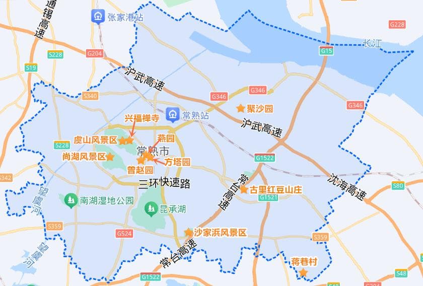 常熟市十大旅游景点推荐