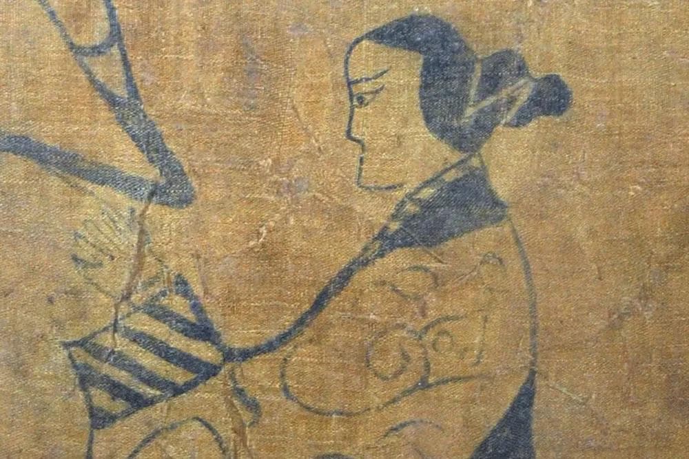 国画：《人物龙凤帛画》