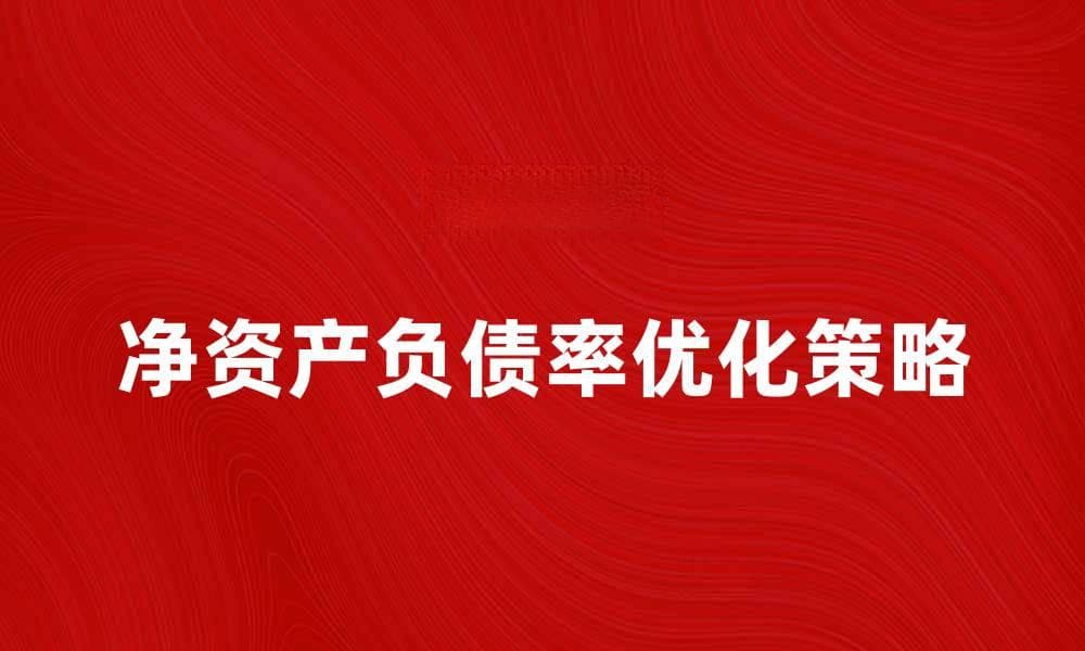 净资产负债率的影响因素与优化策略解析