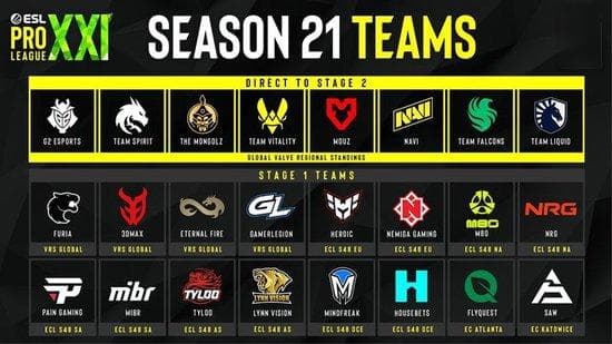 EPL S21邀请名单出炉：FaZe缺席，TYLOO、LVG出战