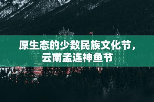 原生态的少数民族文化节，云南孟连神鱼节