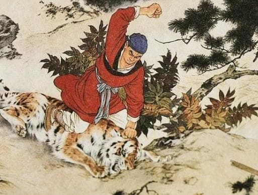 《水浒传》中的壮举——景阳冈打虎英雄武松的勇气与智慧