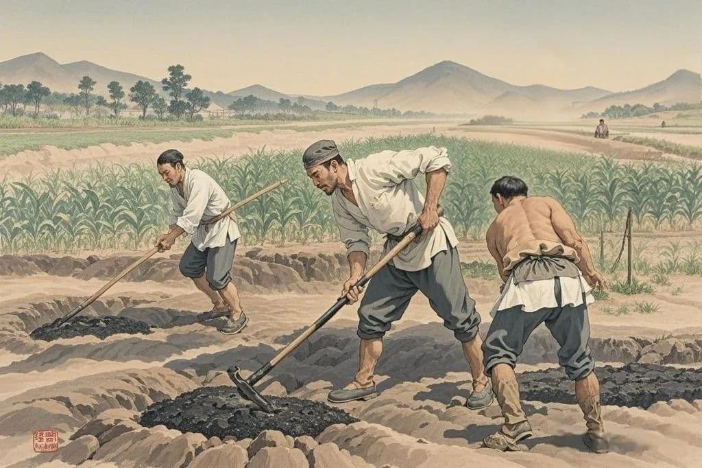 惊！一锄头下去，发现石油！