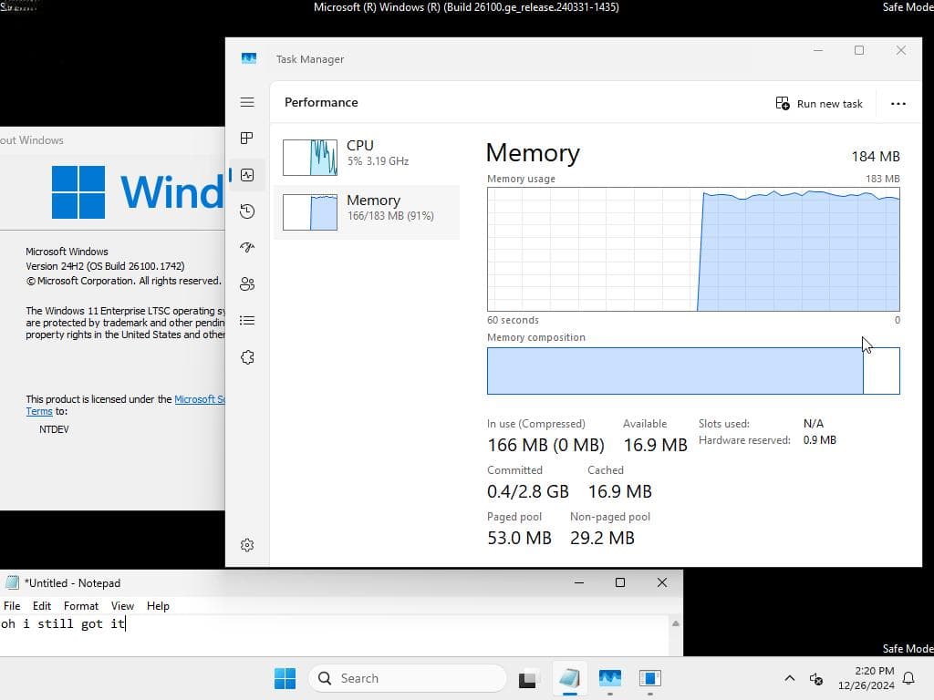 184MB内存挑战Windows 11，Tiny11能否改写低配硬件命运？